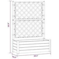 Plantenbak met latwerk 100x43x142 cm PP antraciet - thumbnail