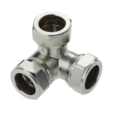 Bonfix knelkoppeling - Hoek T-koppeling - 15mm x 15mm x 15mm - Vertint Messing