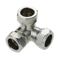 Bonfix knelkoppeling - Hoek T-koppeling - 15mm x 15mm x 15mm - Vertint Messing - thumbnail