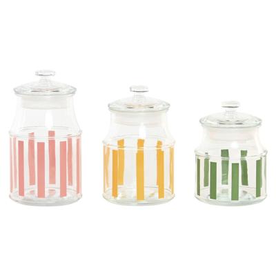 Set van 3 Potjes Home ESPRIT Multicolour Strepen Modern 1 L 1,2 L 3 Onderdelen Set van 3 Potjes Home ESPRIT Multicolour Strepen Modern 1 L 1,2 L 3 Onderdelen