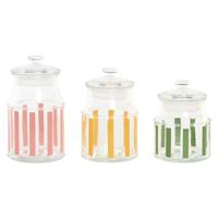 Set van 3 Potjes Home ESPRIT Multicolour Strepen Modern 1 L 1,2 L 3 Onderdelen - thumbnail