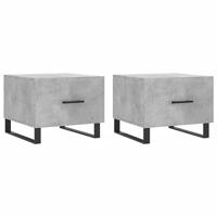 Salontafels 2 st 50x50x40 cm bewerkt hout betongrijs - thumbnail