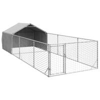 Hondenkennel met ren 6x2x1,5 m gegalvaniseerd staal - thumbnail