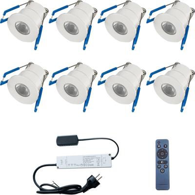 Velvalux LED Veranda Inbouwspots Set - Dimbaar - 8 Stuks - 3W - 4000K - IP65