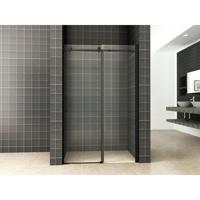 Wiesbaden Nisdeur Schuifbaar 2-Delig 120x200 cm 8 mm Nano Coating Mat Zwart - thumbnail