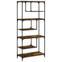 Boekenkast 81x36x176 cm bewerkt hout gerookt eikenkleurig - thumbnail