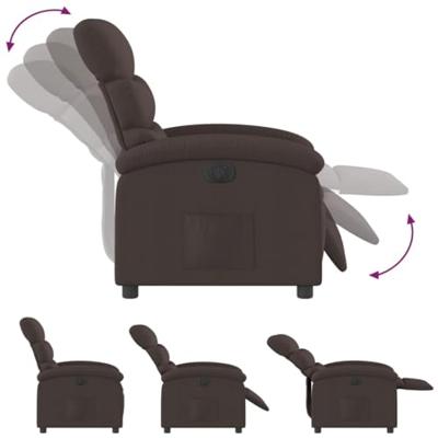 Fauteuil verstelbaar elektrisch stof donkerbruin