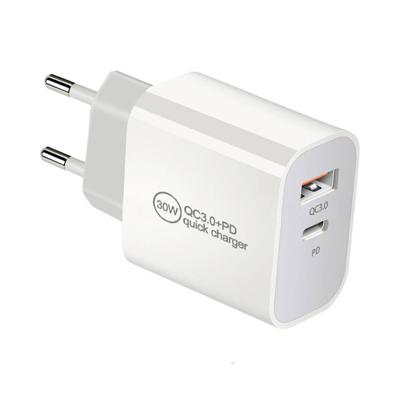 IWH USB-oplader 30 W 1x USB-A, 1x USB-C USB PD, QC 3.0 Wit Binnen