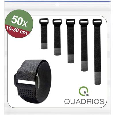 Quadrios 25CA575 Klittenband kabelbinder Om te bundelen Haak- en lusdeel (l x b) 100, 150, 200, 250, 300 mm, mm, mm, mm, mm x 20 mm Zwart 50 stuk(s)