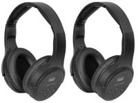 Trevi FRS 1580 TW Set met 2 hoofdtelefoons voor tv, draadloos, oplaadbaar, draadloos, 30 meter, reikwijdte, sokkel voor het opladen, zwart - thumbnail