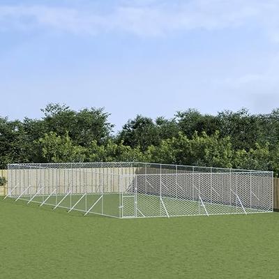 Hondenkennel voor buiten 8x16x2 m gegalvaniseerd staal zilver