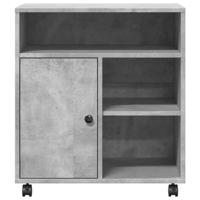 VidaXL Printerkastje met wielen 60x50x67 cm betongrijs - thumbnail