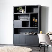 Eleonora Opbergkast 'Helsinki' Eiken, kleur Zwart, 220 x 150cm - thumbnail