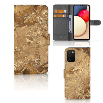 Samsung Galaxy A03s | Bookcase | Marmer Creme | Portemonnee hoesje