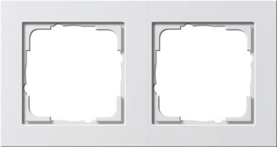 Gira E2 afdekraam 2-voudig zuiverwit mat