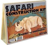 Asmodee Neushoorn safari construction, bouwset van hout - thumbnail