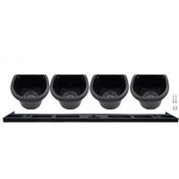 Wandplanter - Wandkit bestaande uit een muursteun en 4 potten (1 L) - Zwart - Afm H 15 x L 60 cm - NATURE - thumbnail
