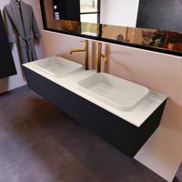 Badkamermeubelset Mondiaz Erin 150 cm met 1 Lade met RIDGE Wastafel Dubbel Linen met 2 kraangaten Greeploos Mat Urban - thumbnail