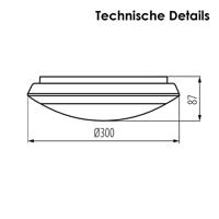 Kanlux 19064 Daba Pro LED-buitenlamp (plafond) LED LED vast ingebouwd 25 W Wit - thumbnail