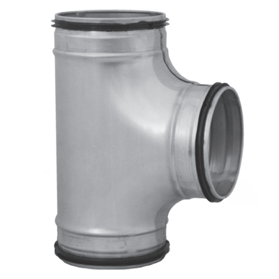 T-stuk 90 graden met afdichtingsrubber Ø100mm x Ø100mm x Ø100mm T-stuk 90 graden met afdichtingsrubber Ø100mm x Ø100mm x Ø100mm