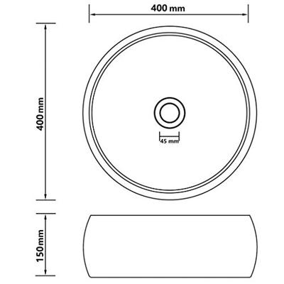 Wastafel rond 40x15 cm keramiek mat lichtgroen