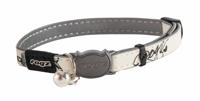 ROGZ CB09-A halsband Cat Reflective glow-in-the-dark, S, wit/zwart - thumbnail