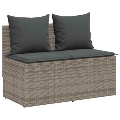 3-delige Tuinset met kussens poly rattan grijs 3-delige Tuinset met kussens poly rattan grijs