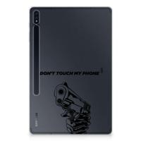 Samsung Galaxy Tab S7 Plus | S8 Plus Print Case Gun Don't Touch My Phone - thumbnail