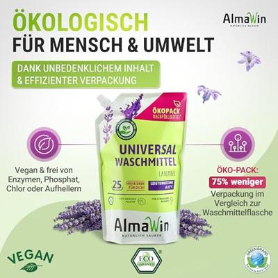 AlmaWin Wasmiddel universeel - lavendel - 1,5l - thumbnail