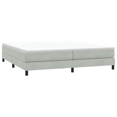 Boxspring zonder matras fluweel lichtgrijs 200x210 cm