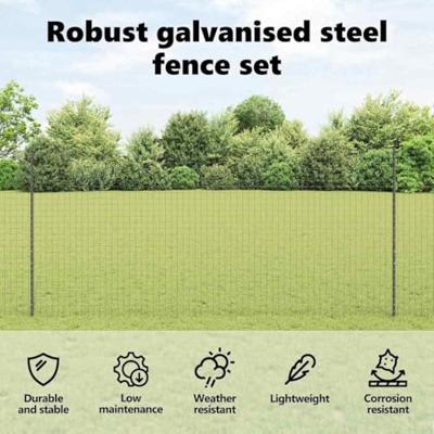 VidaXL Afrasteringspaal 22 pcs grijs 180 cm staal VidaXL Afrasteringspaal 22 pcs grijs 180 cm staal