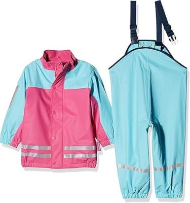 Playshoes regenpak 2-delig aquablauw fuchsia Maat