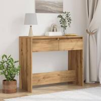 Wandtafel 89x41x76,5 cm bewerkt hout artisanaal eikenkleurig - thumbnail