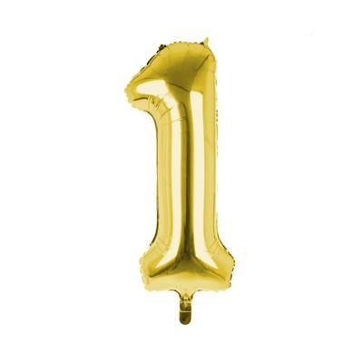Cijfer Ballon '1' Goud (100CM)