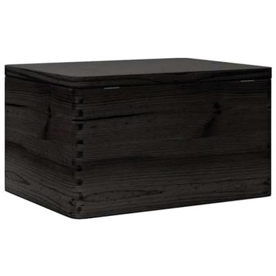 VidaXL Houten kist met deksel 40x30x23 cm massief grenenhout zwart