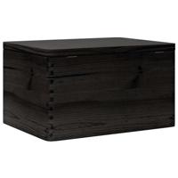 VidaXL Houten kist met deksel 40x30x23 cm massief grenenhout zwart - thumbnail