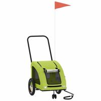 VidaXL Hondenfietstrailer oxford stof en ijzer groen - thumbnail