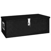 VidaXL Opbergbox 80x39x30 cm aluminium zwart - thumbnail