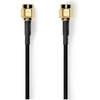Nedis Antennekabel | SMA Male | SMA Male | Verguld | 50 Ohm | Enkelvoudig Afgeschermd | 5.00 m | Rond | PVC | Zwart | Label - CSGL02000BK50 - thumbnail
