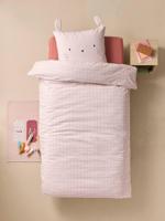 Dekbedovertrek Magicouette CARONIMOS, met gerecycled katoen beige, geruit - thumbnail