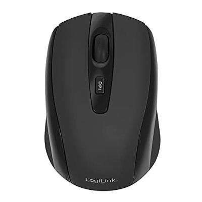 LogiLink Mini Muis Radiografisch Optisch Zwart 3 Toetsen 1600 dpi