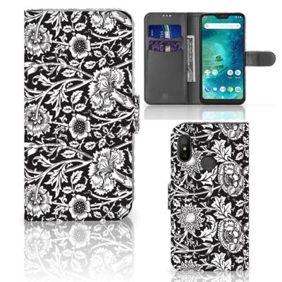 Xiaomi Mi A2 Lite Hoesje Black Flowers Xiaomi Mi A2 Lite Hoesje Black Flowers