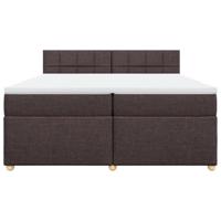 Boxspring met matras stof donkerbruin 200x200 cm - thumbnail