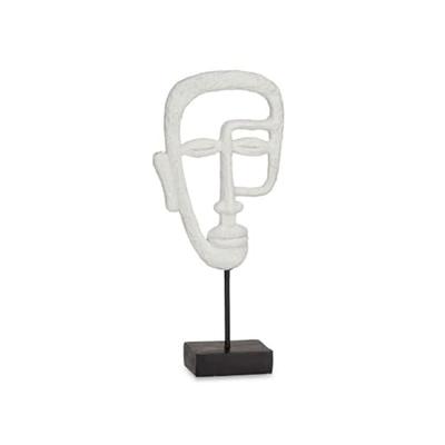 Decoratieve figuren Gezicht Wit 19,5 x 38 x 10,5 cm (4 Stuks)