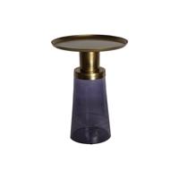 Bijzettafel DKD Home Decor 37 x 37 x 50 cm Kristal Blauw Gouden Ijzer - thumbnail