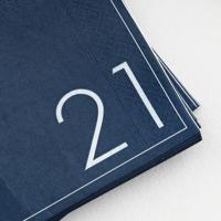 Ginger Ray servetten 21 jaar blauw 33 x 33 cm 16 stuks | 20 stuks - thumbnail