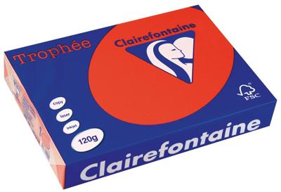 Clairefontaine Trophée Intens, gekleurd papier, A4, 120 g, 250 vel, koraalrood