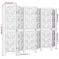 Kamerscherm met 6 panelen massief paulowniahout bruin - thumbnail