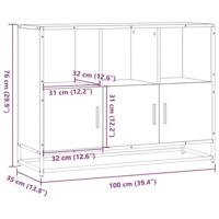 Dressoir 100x35x76 cm bewerkt hout bruin eikenkleur - thumbnail