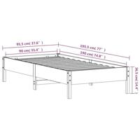 Bedframe massief grenenhout wasbruin 90x190 cm - thumbnail
